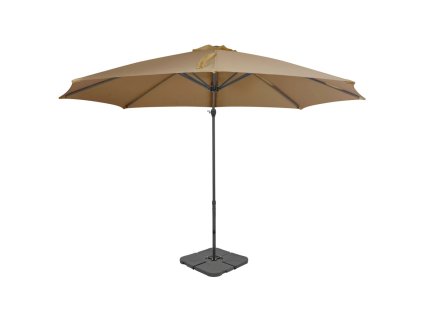 Zahradní slunečník s přenosným stojanem taupe 276334