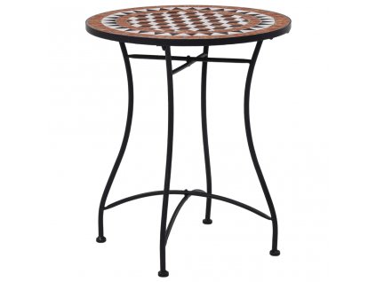 Mozaikový bistro stolek hnědý 60 cm keramika 46713