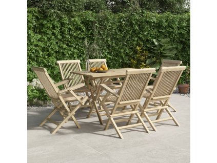 Skládací zahradní židle 6 ks šedé 56 x 61 x 89 cm masivní teak 3155071
