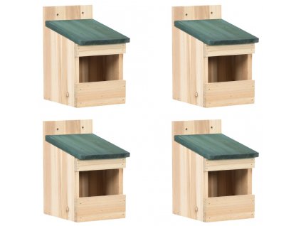 Ptačí budky 4 ks 12 x 16 x 20 cm jedlové dřevo 47246