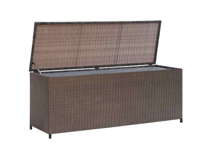 Zahradní úložný box hnědý 120 x 50 x 60 cm polyratan 42499