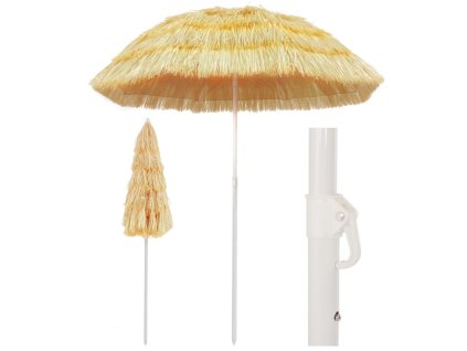 Plážový slunečník v havajském stylu 180 cm přírodní 44547