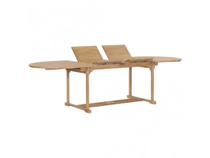 Rozkládací zahradní stůl 180–280x100x75 cm masivní teak oválný 44679