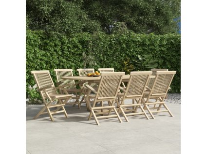 Skládací zahradní židle 8 ks šedé 56 x 61 x 89 cm masivní teak 3155072
