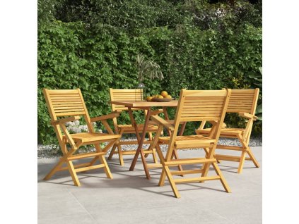Skládací zahradní židle 4 ks 55x62x90 cm masivní teakové dřevo 3155067