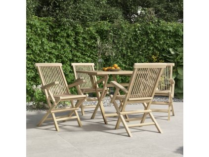 Skládací zahradní židle 4 ks šedé 56 x 61 x 89 cm masivní teak 3155070