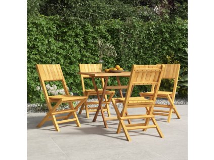 Skládací zahradní židle 4 ks 47x61x90 cm masivní teakové dřevo 3155058