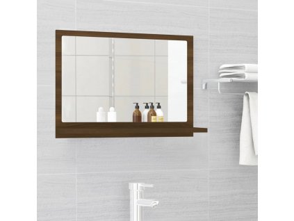 Koupelnové zrcadlo hnědý dub 60x10,5x37 cm kompozitní dřevo 815638
