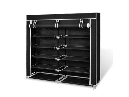 Látkový botník s potahem 115 x 28 x 110 cm černý 240493