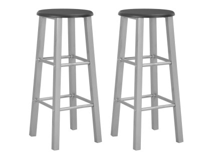 Barové stoličky 2 ks stříbrné MDF 284410