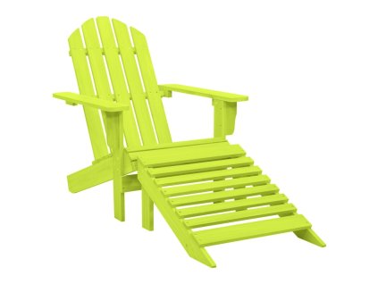 Zahradní židle Adirondack s podnožkou masivní jedle zelená 315866