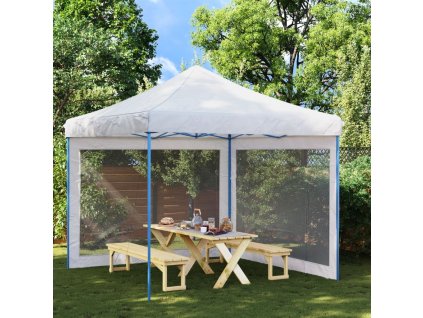 Boční stěny k party stanu 2 ks bílá a černá síťovina 45121