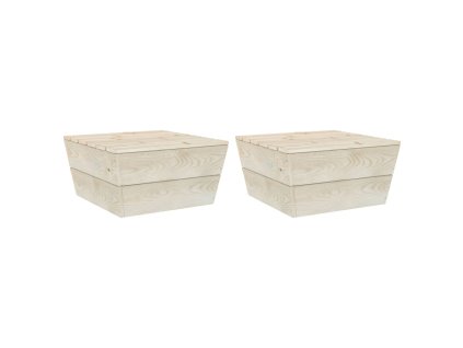 Zahradní stoly 2 ks 60 x 60 x 30 cm impregnované smrkové dřevo 315635