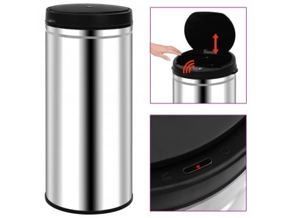 Odpadkový koš s automatickým senzorem 80 l nerezová ocel 322697