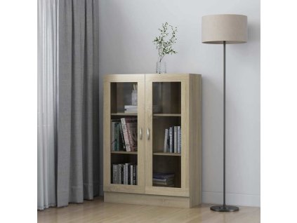 Prosklená skříň dub sonoma 82,5x30,5x115 cm kompozitní dřevo 802753