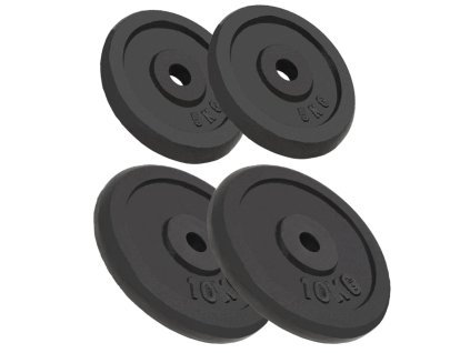Kotouče na činky 4 ks 2x 10 kg + 2x 5 kg litina 91395