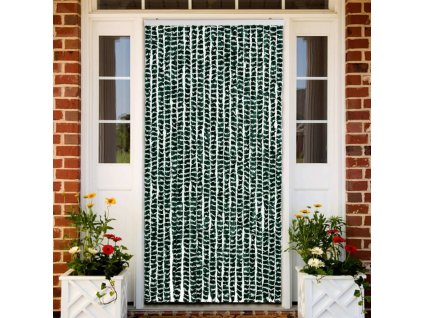 Závěs proti hmyzu zeleno-bílý 90 x 220 cm Chenille 325446