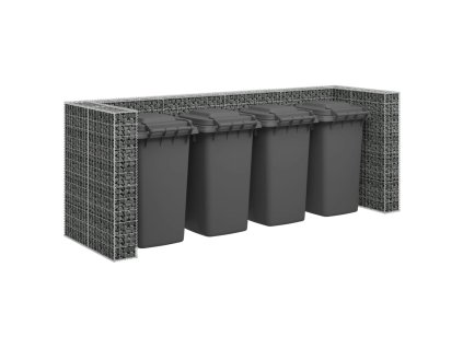 Gabionová zástěna pro popelnice pozinkovaná ocel 320x100x120 cm 145614
