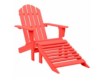 Zahradní židle Adirondack s podnožkou masivní jedle červená 315863
