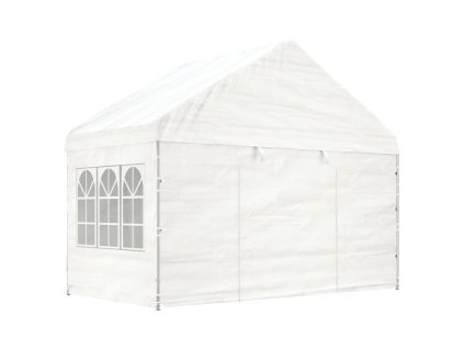 Altán se střechou bílý 4,08 x 2,23 x 3,22 m polyethylen 362631