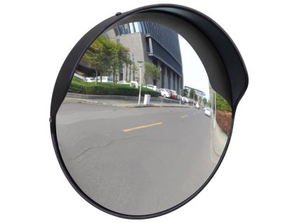 Dopravní vypouklé zrcadlo PC plast černé 30 cm venkovní 141679