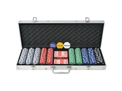 Poker set s 500 žetony hliník 80182