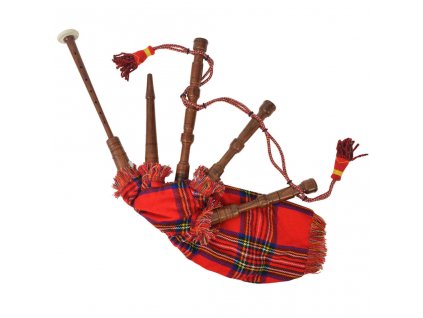 Dětské skotské dudy horalské červený tartan Royal Steward