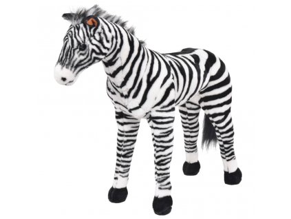 Stojící plyšová hračka zebra černá a bílá XXL 91335