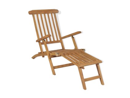 Zahradní lehátko s podnožkou masivní teak 43800