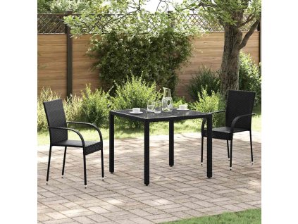 Stohovatelné zahradní židle 2 ks polyratan černé 44238