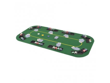 Skládací pokerová deska na stůl 4dílná obdélníková zelená