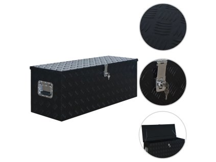 Hliníkový box 1085 x 370 x 400 mm černý 144846