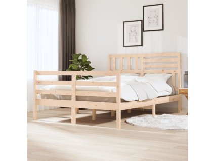 Rám postele bez matrace masivní dřevo 160 x 200 cm 3101098