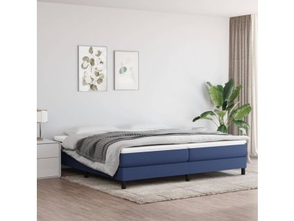 Rám postele s boxspringem modrý 200 x 200 cm textil 3120546