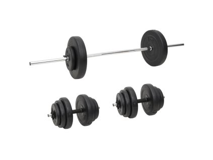 Sada obouruční a jednoručních činek se závažím 60 kg 3145024