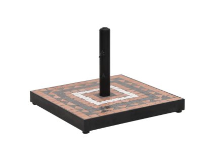 Základna na slunečník terakotová a bílá čtvercová 12 kg 362226