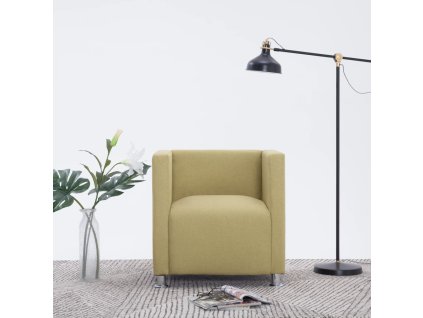 Hranaté křeslo zelené textil 282148