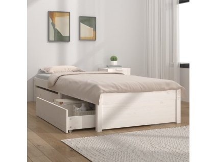 Rám postele se zásuvkami bílý 90 x 200 cm 3103464