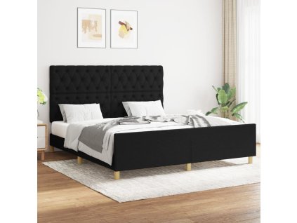 Rám postele bez matrace černý 160 x 200 cm textil 3125310