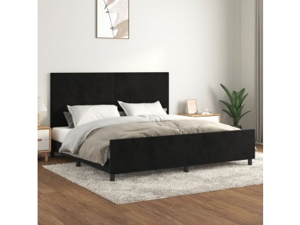 Rám postele bez matrace černý 200 x 200 cm samet 3125655