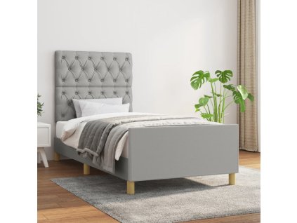 Rám postele bez matrace světle šedá 80 x 200 cm textil 3125252