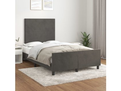 Rám postele bez matrace tmavě šedá 120 x 200 cm samet 3125624