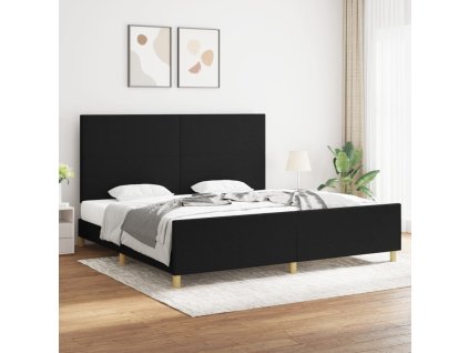 Rám postele bez matrace černý 200 x 200 cm textil 3124921