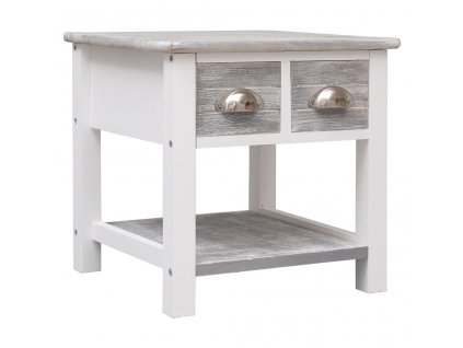 Odkládací stolek šedý 40 x 40 x 40 cm dřevo pavlovnie