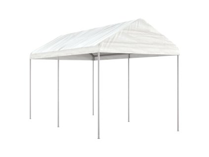 Altán se střechou bílý 4,46 x 2,28 x 2,69 m polyethylen 3155502