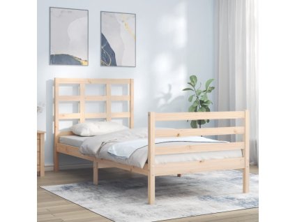 Rám postele s čelem 90 x 200 cm masivní dřevo 3193971
