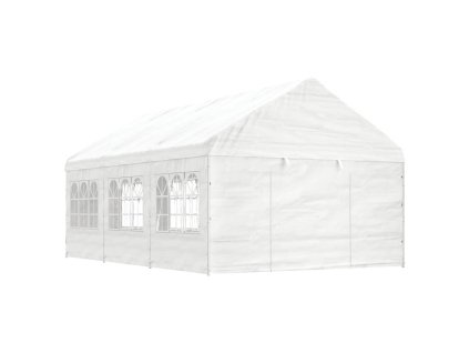 Altán se střechou bílý 6,69 x 4,08 x 3,22 m polyethylen 3155487