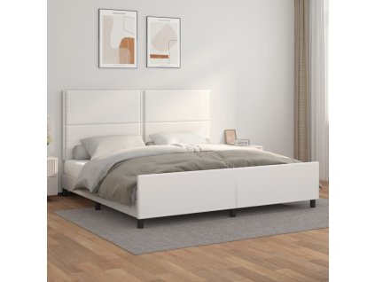 Rám postele s čelem bílý 200x200 cm umělá kůže 3125531