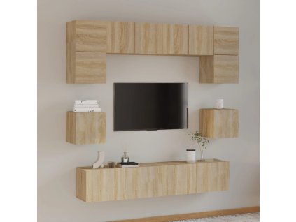 8dílný set TV skříněk dub sonoma kompozitní dřevo 3114408