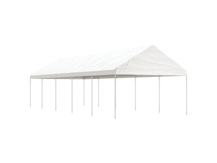 Altán se střechou bílý 11,15 x 4,08 x 3,22 m polyethylen 3155513